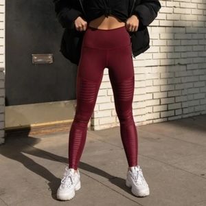 I AM BECOMING Soho Moto High-Waisted Legging in Windsor Wine